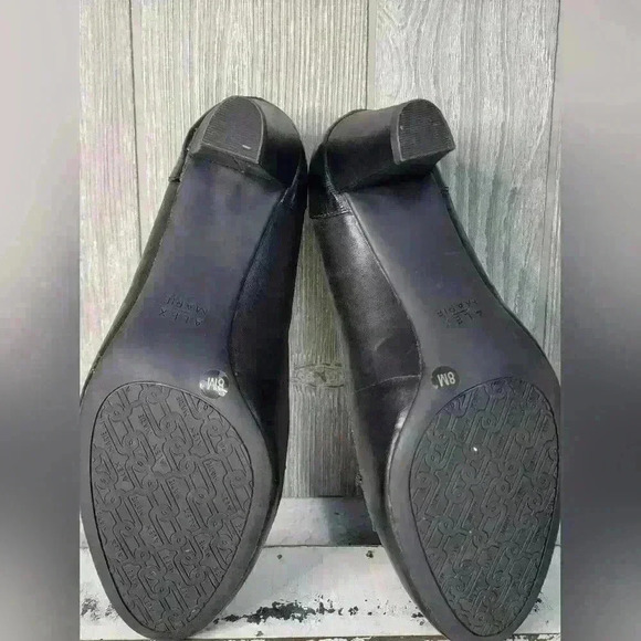 Alex Marie Black Leather Loafers Block Heel Size 8M - Picture 12 of 12